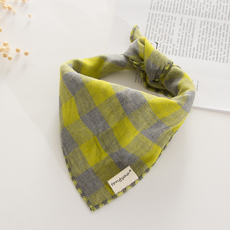 KFX-7872701 Dog Birthday Turban Water Bib - Double-Sided Cotton Scarf, Soft & Absorbent 45cm x 45cm