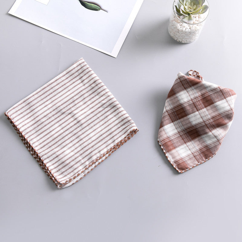 KFX-7872701 Dog Birthday Turban Water Bib - Double-Sided Cotton Scarf, Soft & Absorbent 45cm x 45cm