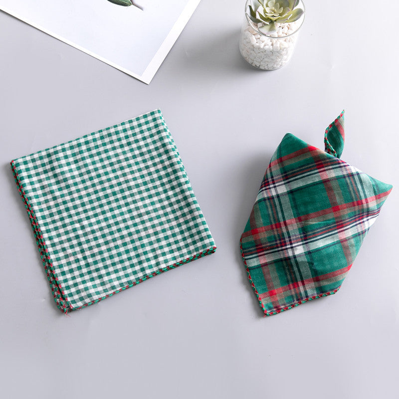 KFX-7872701 Dog Birthday Turban Water Bib - Double-Sided Cotton Scarf, Soft & Absorbent 45cm x 45cm