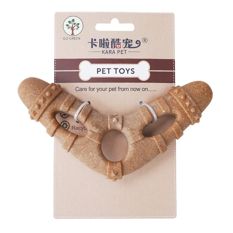 KFX-7873725 Wooden Dog Toy Bone with Molar Rod for Teeth Cleaning and Biting