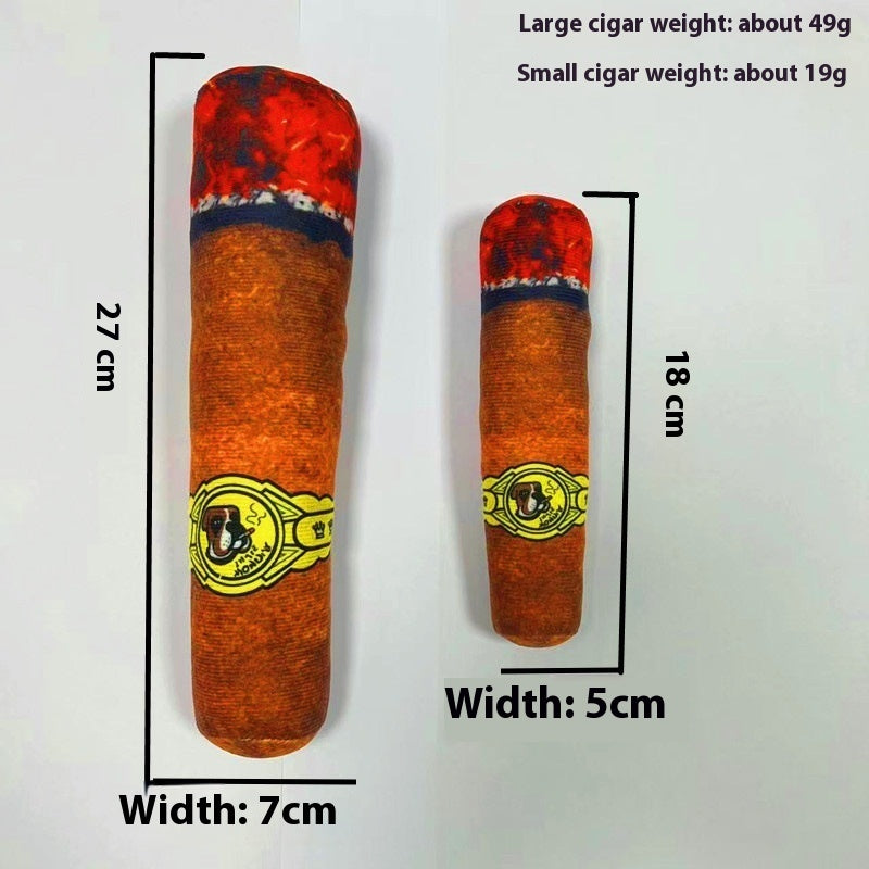KFX-7874749 Plush Cigar Sound Toy for Pets - Brown and Green Variants Available