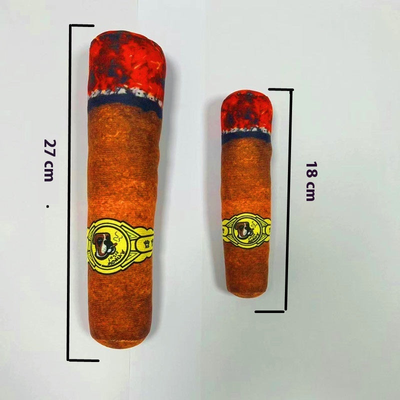 KFX-7874749 Plush Cigar Sound Toy for Pets - Brown and Green Variants Available