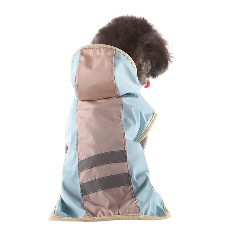 KFX-7879229 Reflective Dog Raincoat - Polyester Waterproof Jacket for Pets, Casual Fit, Various Sizes Available