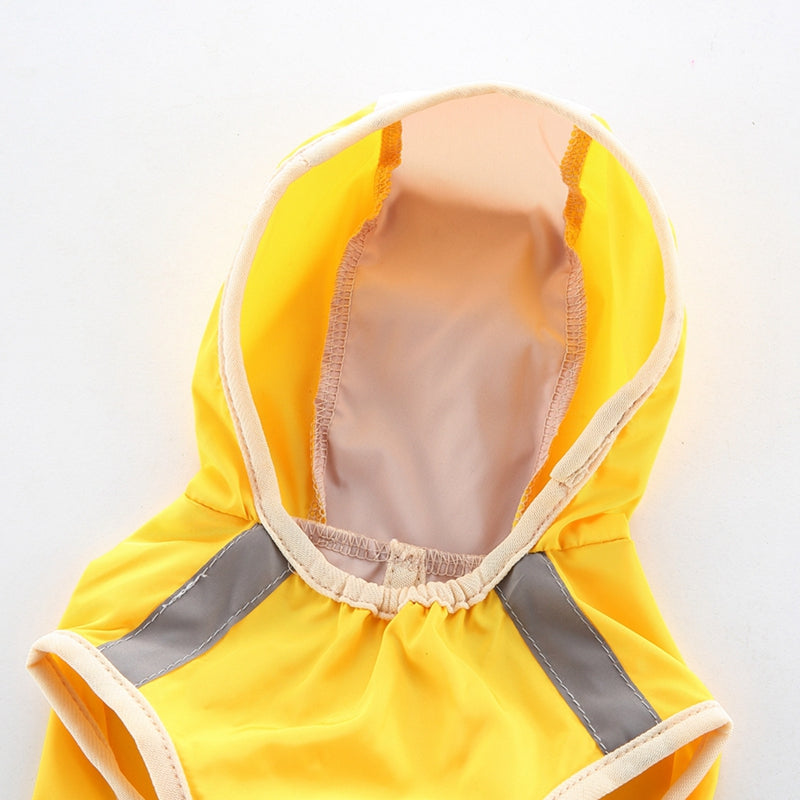 KFX-7879229 Reflective Dog Raincoat - Polyester Waterproof Jacket for Pets, Casual Fit, Various Sizes Available