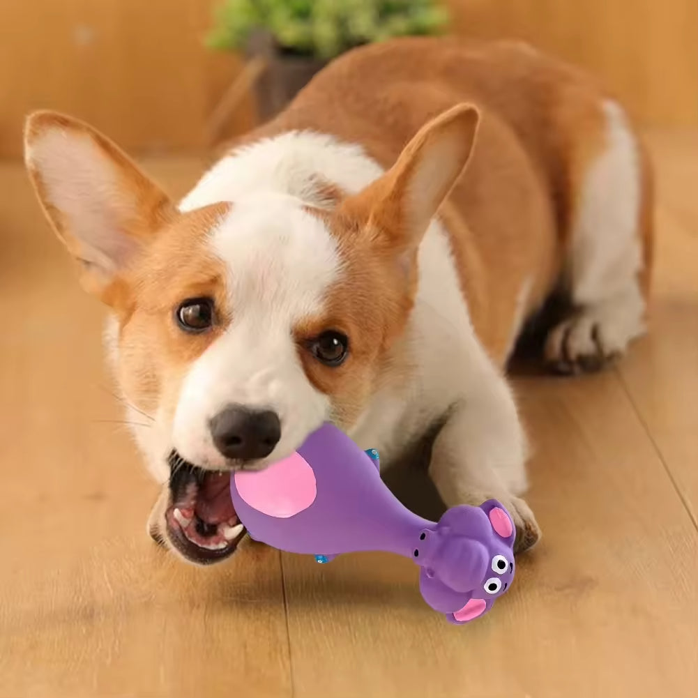 KFX-7879485 Interactive Latex Dog Chew Toy Set - 4 Cartoon Shaped Toys for Dental Health and Anxiety Relief