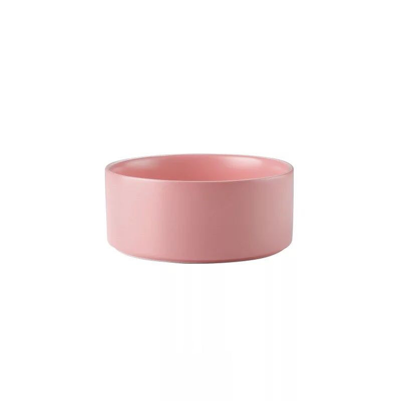 KFX-7881021 Metal Frame Ceramic Pet Bowl - Grey, Dark Green, Pink, Yellow, White - 400ml, 850ml, 1800ml for Cats and Dogs