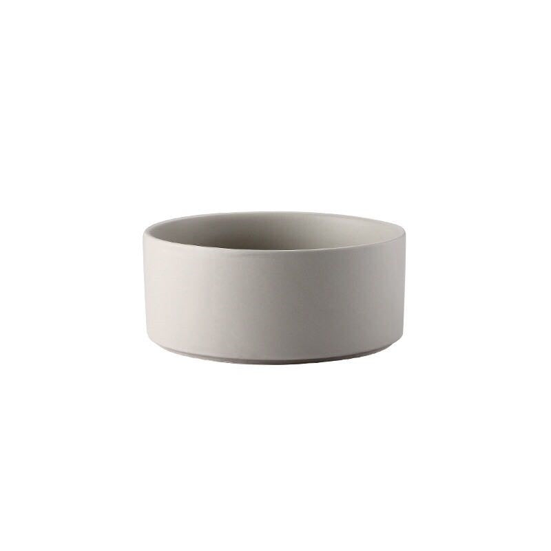 KFX-7881021 Metal Frame Ceramic Pet Bowl - Grey, Dark Green, Pink, Yellow, White - 400ml, 850ml, 1800ml for Cats and Dogs