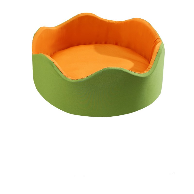 KFX-7882685 Breathable Ice Silk Nest Pet Dog Bed in Green-Orange and Blue-Pink, Multiple Sizes Available