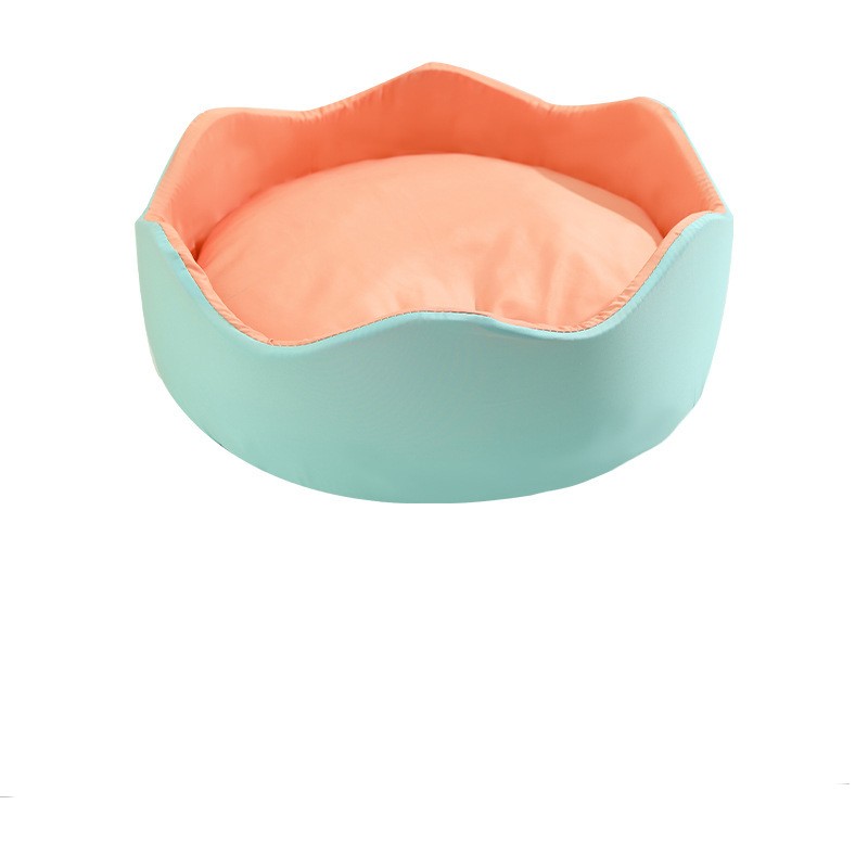 KFX-7882685 Breathable Ice Silk Nest Pet Dog Bed in Green-Orange and Blue-Pink, Multiple Sizes Available