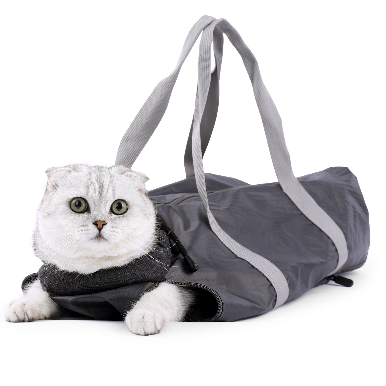 KFX-7883069 Double-Lined Pet Travel Bag - Soft Polyester, Anti-Scratch & Bite, 5L Capacity, Dark Gray/Rose Red