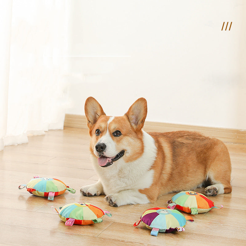 KFX-7884093 Interactive Plush Flying Disc Toy for Dogs – 15cm Diameter, Bite Resistant and Ideal for Training