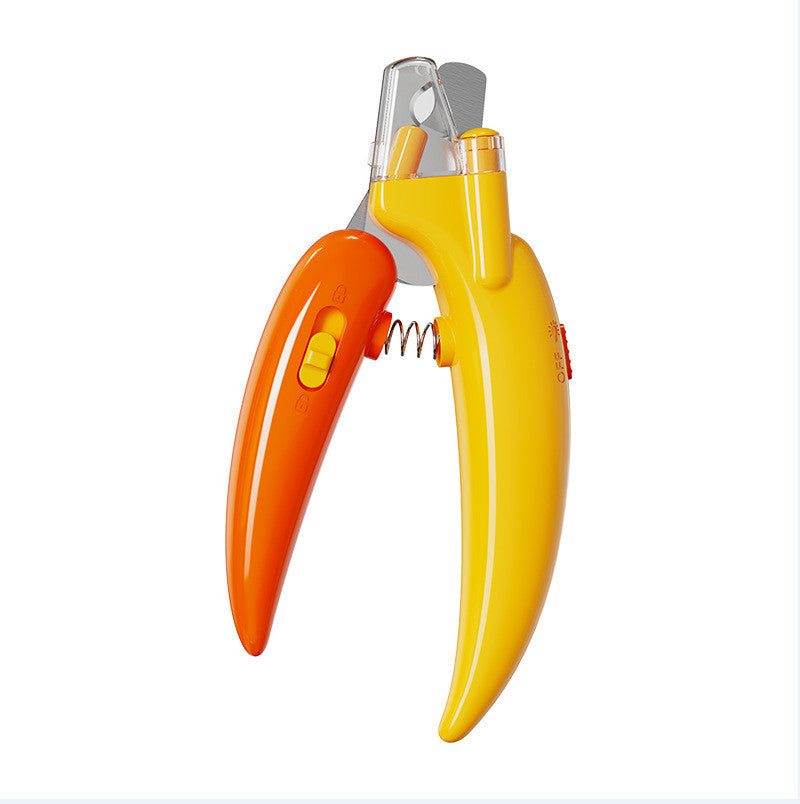 KFX-7884605 Chili Pepper Shaped Pet Nail Clippers with LED Light for Dogs and Cats