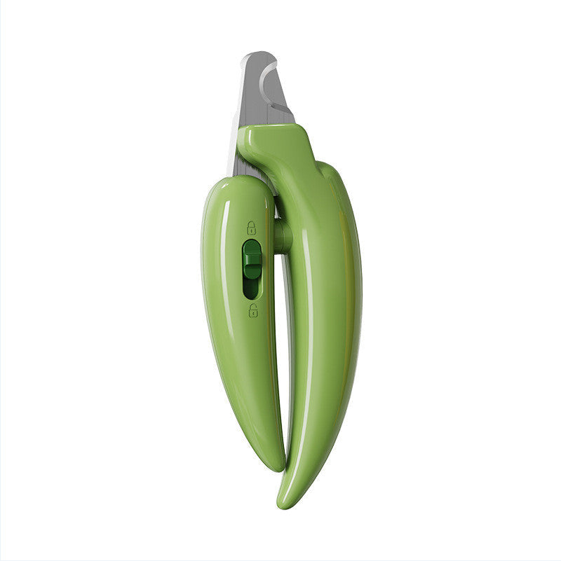KFX-7884605 Chili Pepper Shaped Pet Nail Clippers with LED Light for Dogs and Cats