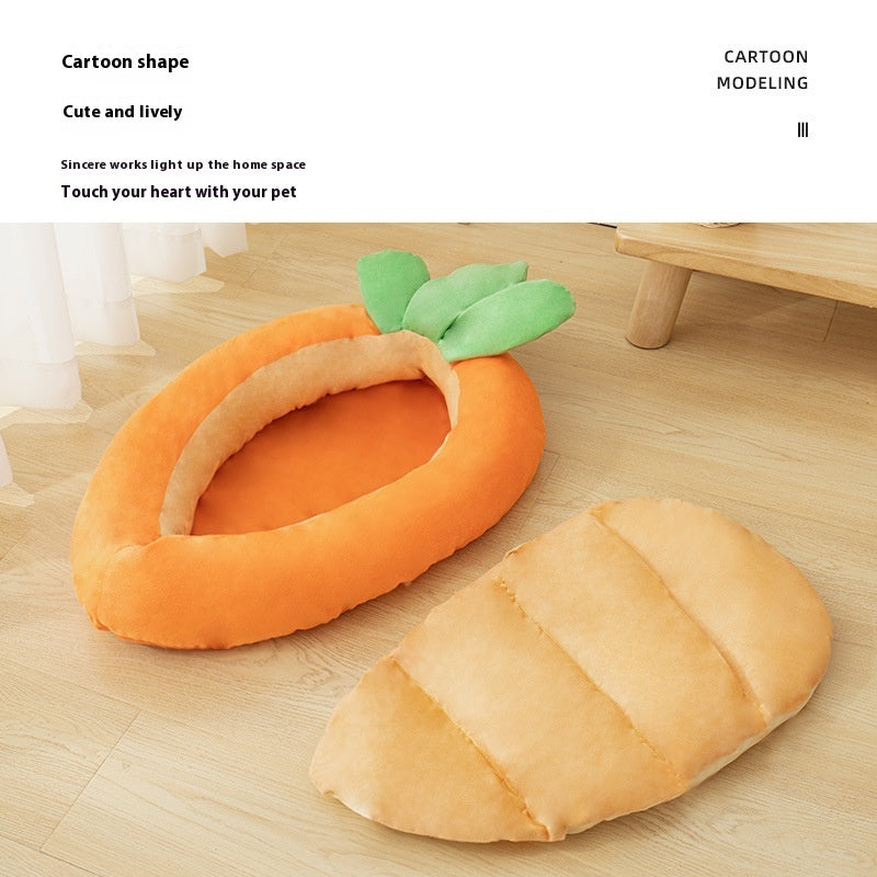 KFX-7884861 Double-Sided Removable Washable Cat Litter in Carrot Design - Pet Mattress, Medium and Large Sizes Available