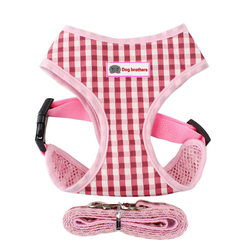 KFX-7885885 Dog Vest-Style Chest Strap Harness - Adjustable Polyester Traction Belt for Small to Medium Breeds