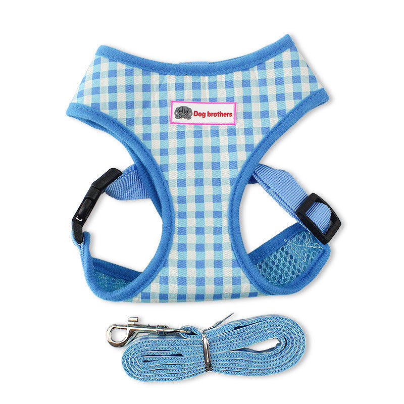 KFX-7885885 Dog Vest-Style Chest Strap Harness - Adjustable Polyester Traction Belt for Small to Medium Breeds