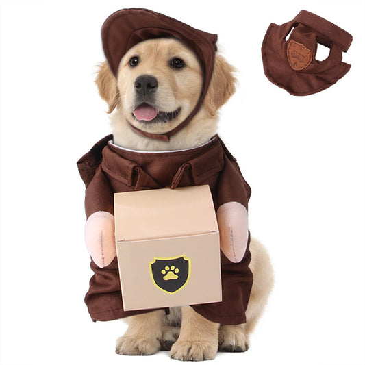 KFX-7886269 Casual Coffee Pet Clothing for Outings - Available in Multiple Sizes