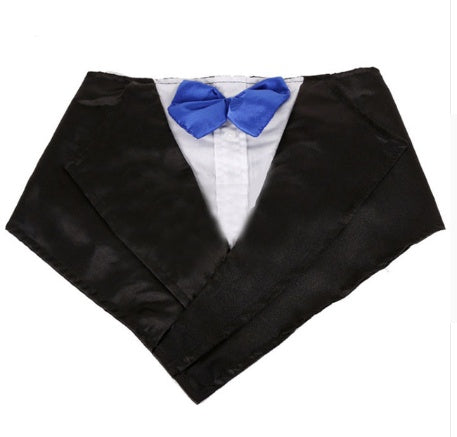 KFX-7887165 Large Triangular Dog Scarf for Weddings - Adjustable Neck Size 57-67cm, Silk Fabric with Waterproof Nylon Backing, Available in Red, Blue, and Purple