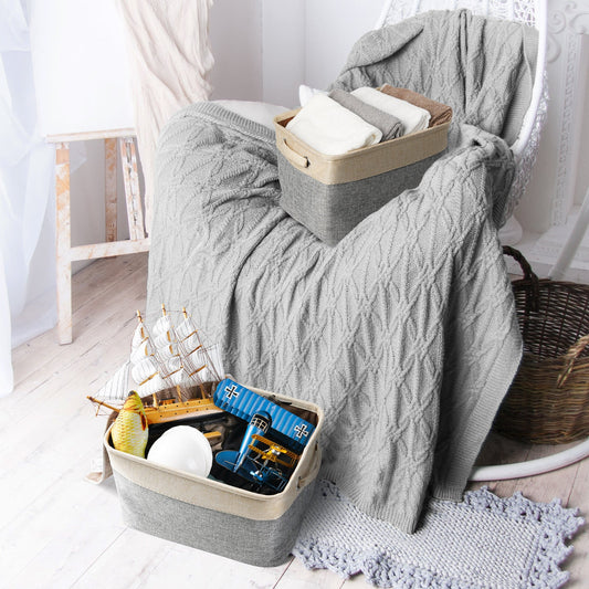 KFX-7887421 Linen Storage Basket for Toys, Clothes, and Small Items – Available in Multiple Colors