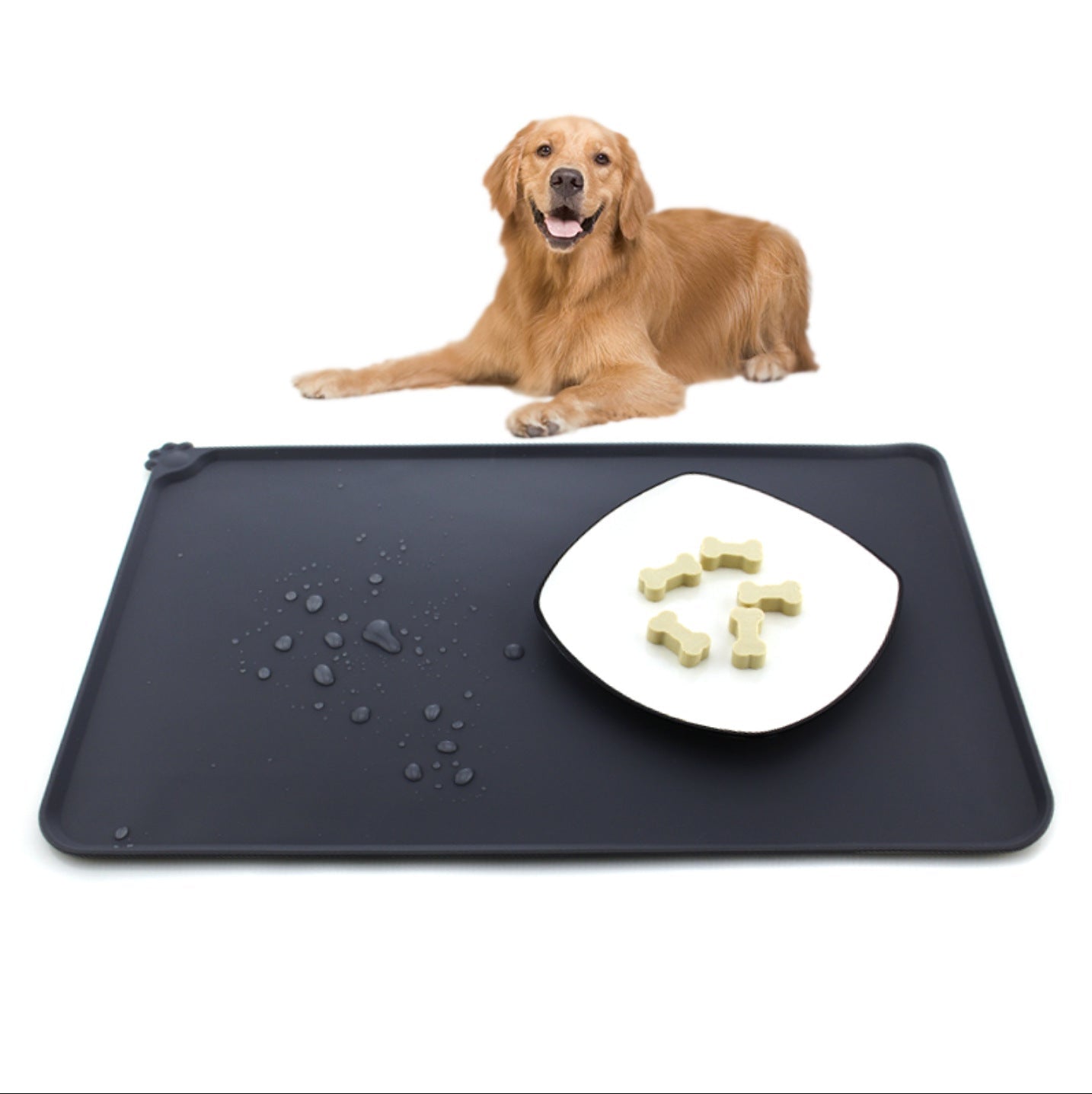 KFX-7888445 Waterproof Silicone Pet Feeding Mat for Dogs and Cats, Non-Slip Design, Easy to Clean