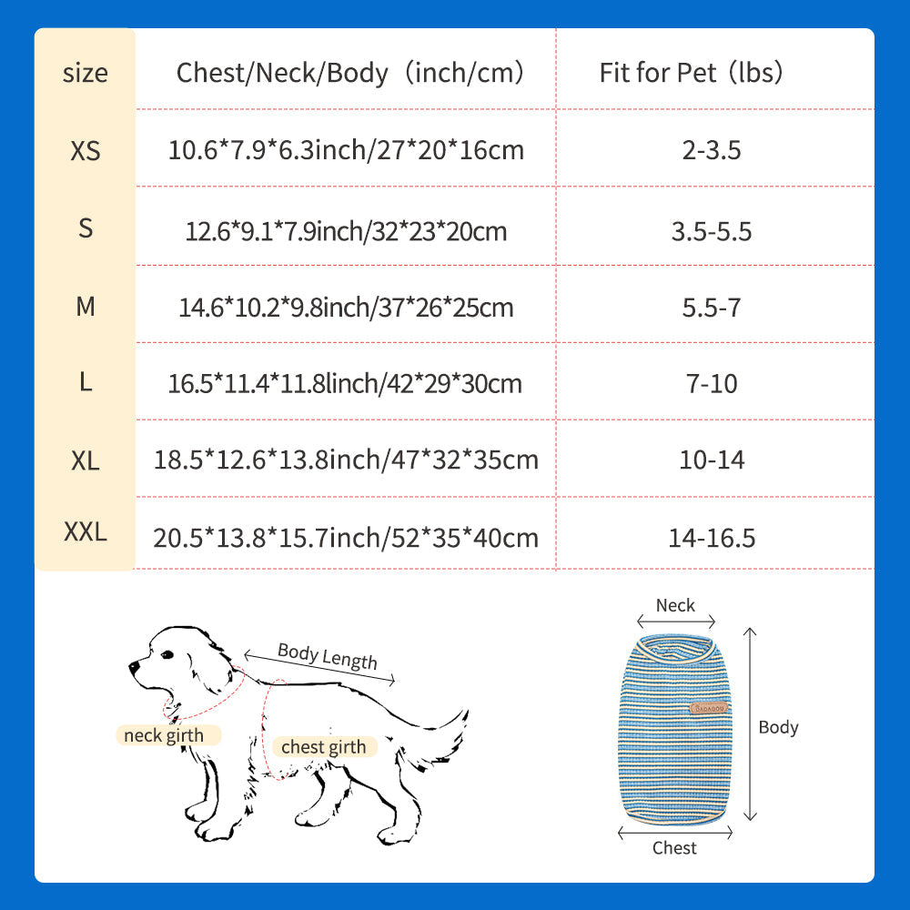 KFX-7889853 Cooling Vest for Small Dogs - Summer Fashion Pet Shirt for Chihuahuas and Other Breeds