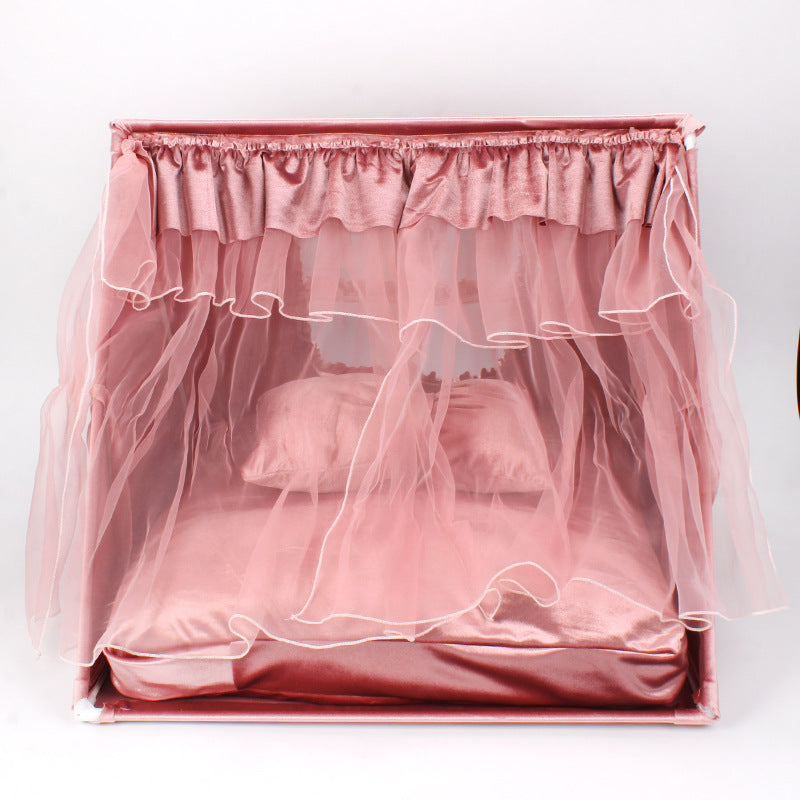 KFX-7891389 Universal Pet Tent - Semi-Enclosed Cat Litter Kennel in Dark Pink, Turmeric, Gray - 50x50x50 cm