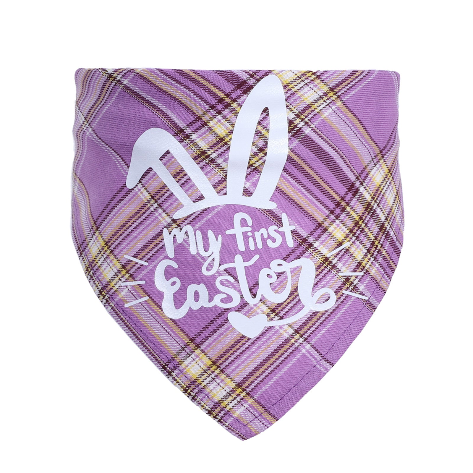KFX-7892925 Easter Bunny Cotton Triangle Towel for Pets - Adjustable Neck Size 20-42cm