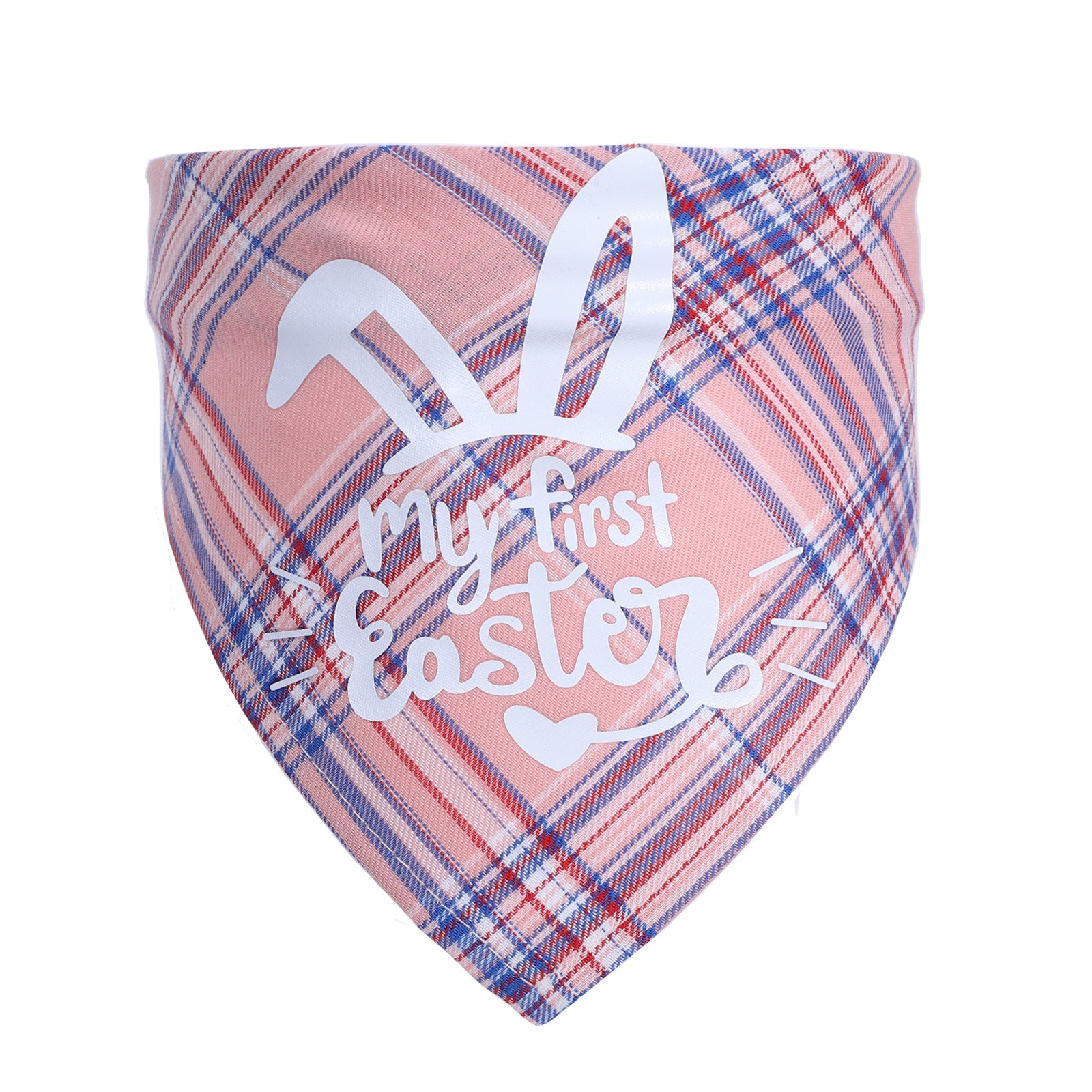 KFX-7892925 Easter Bunny Cotton Triangle Towel for Pets - Adjustable Neck Size 20-42cm