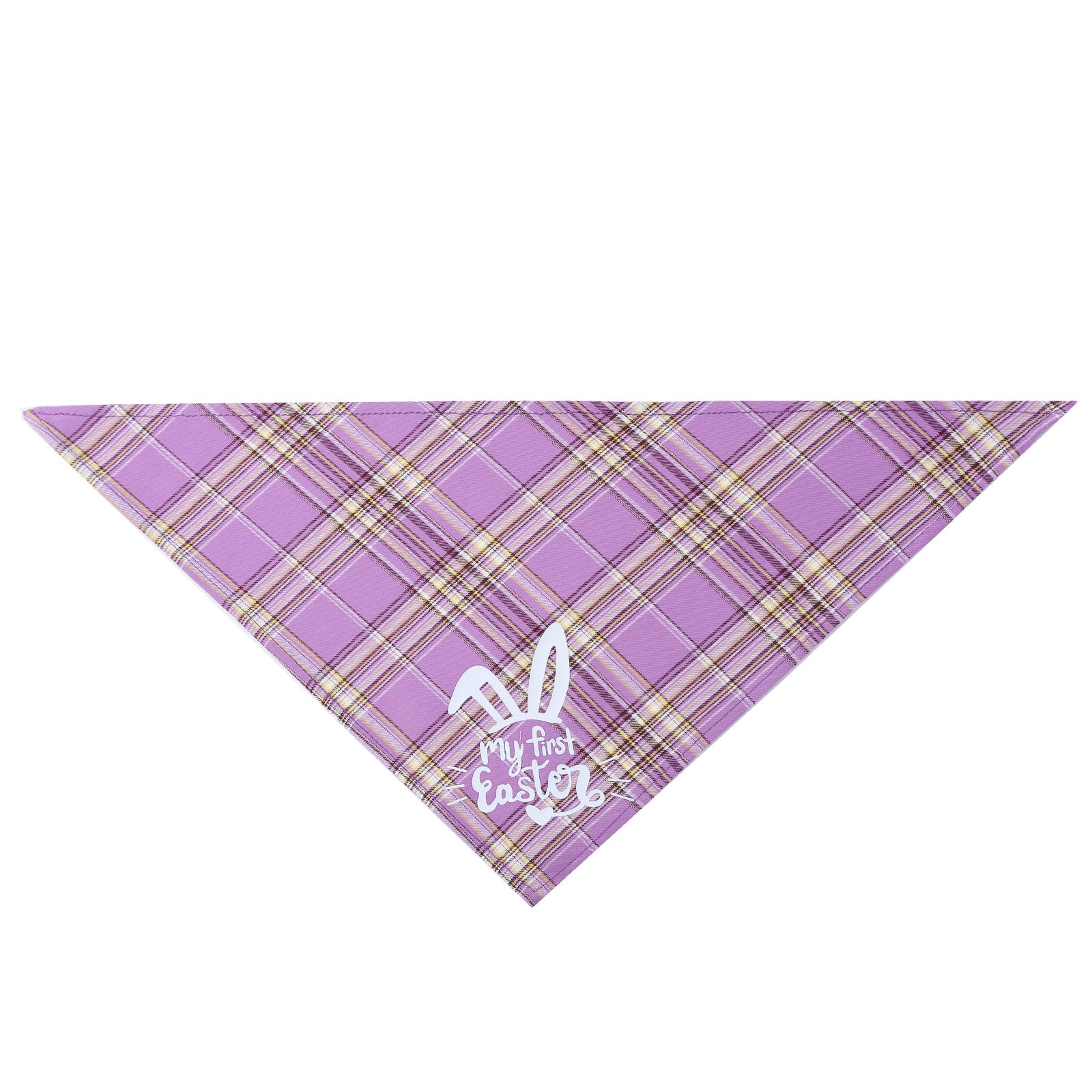 KFX-7892925 Easter Bunny Cotton Triangle Towel for Pets - Adjustable Neck Size 20-42cm