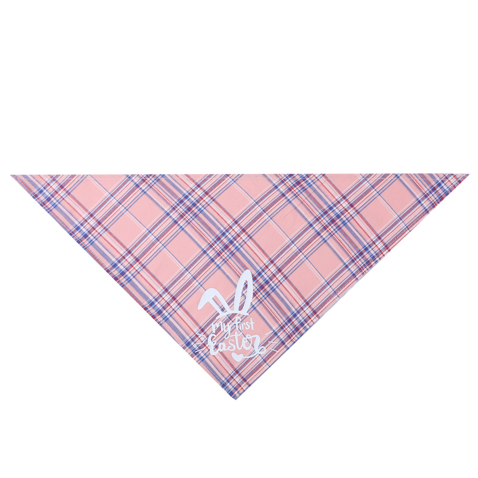 KFX-7892925 Easter Bunny Cotton Triangle Towel for Pets - Adjustable Neck Size 20-42cm