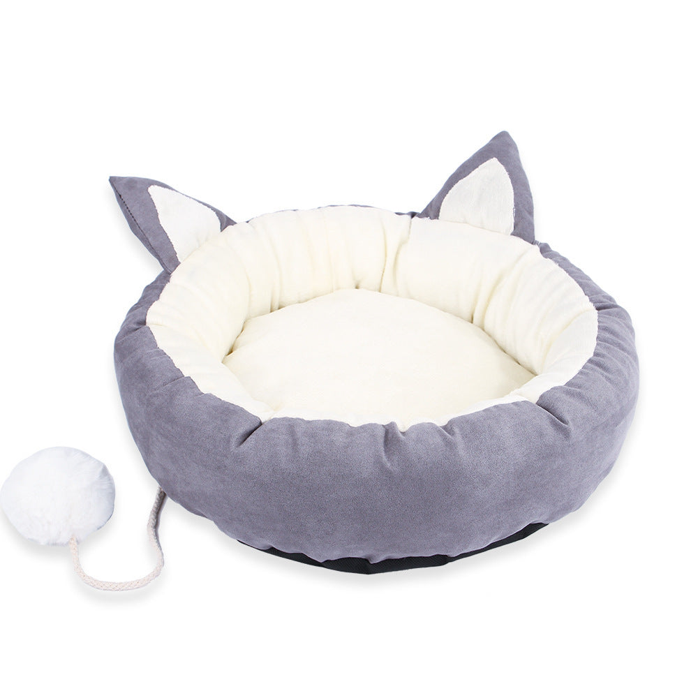 KFX-7896381 Cozy Deerskin Velvet Pet Nest for Small to Medium Cats and Dogs