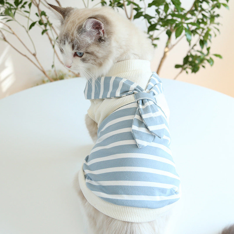 KFX-7898685 Lightweight Cotton Summer Pet Skirt and Vest Set for Dogs and Cats
