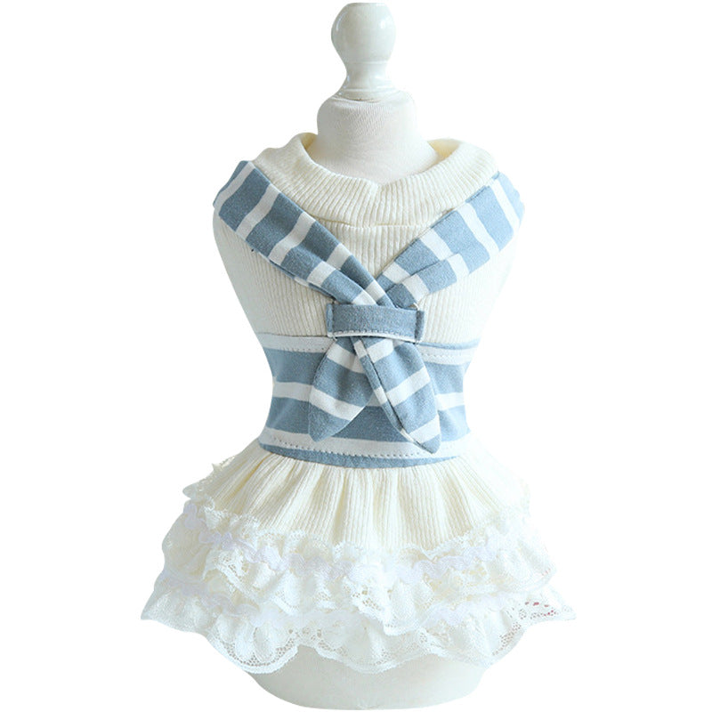 KFX-7898685 Lightweight Cotton Summer Pet Skirt and Vest Set for Dogs and Cats