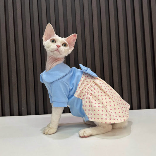 KFX-7899709 Polka Dot Bow Skirt for Hairless Cats in Multiple Sizes