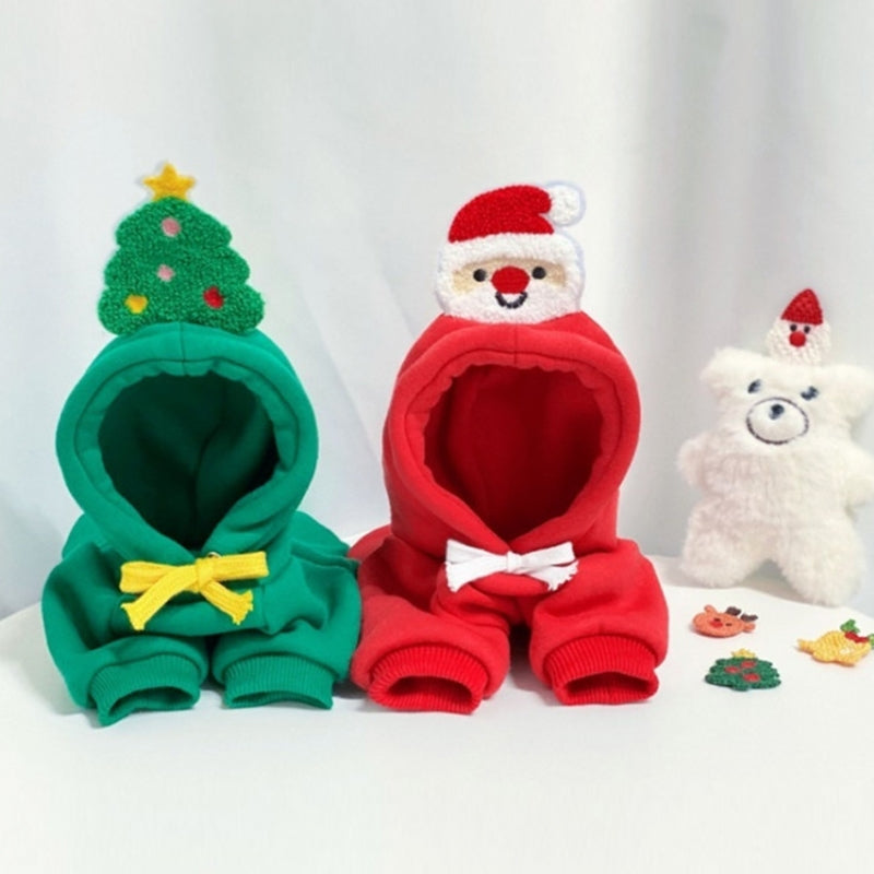 KFX-7900477 Santa Claus and Christmas Tree Warm Pullover Hoodie for Cats and Dogs