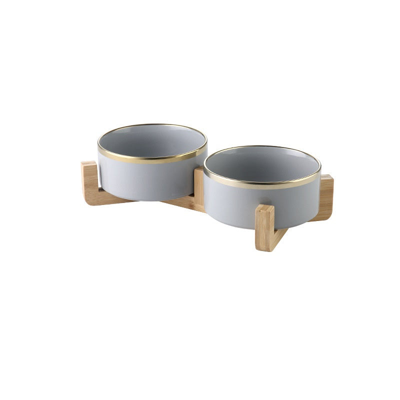 KFX-7904061 Elegant Ceramic Cat Bowl for Food and Water - 400 ML & 850 ML Capacity Available