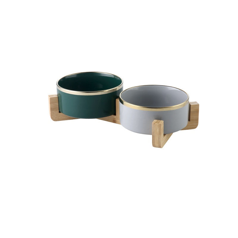 KFX-7904061 Elegant Ceramic Cat Bowl for Food and Water - 400 ML & 850 ML Capacity Available