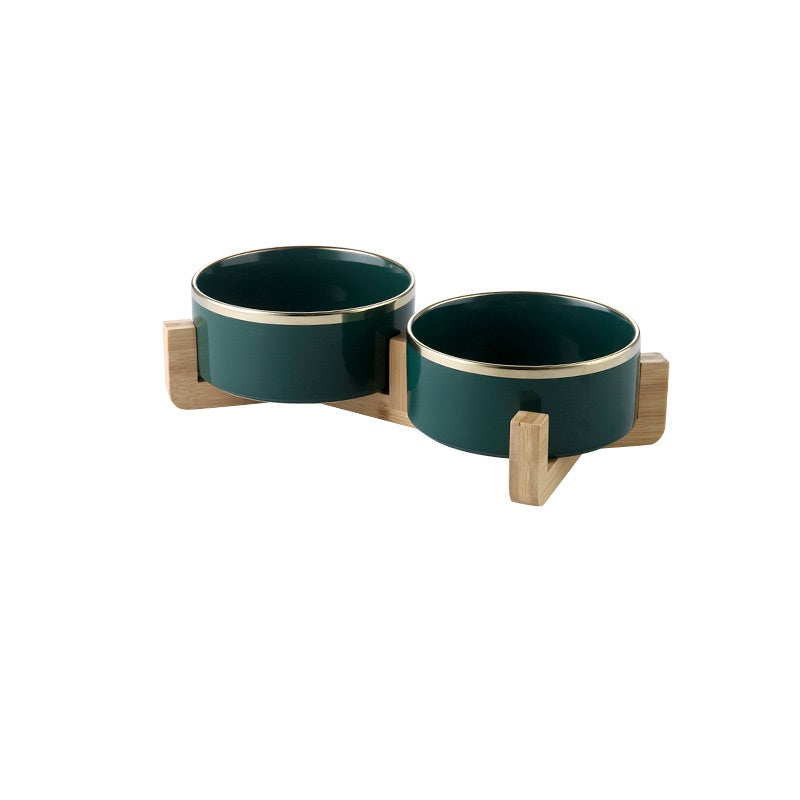 KFX-7904061 Elegant Ceramic Cat Bowl for Food and Water - 400 ML & 850 ML Capacity Available