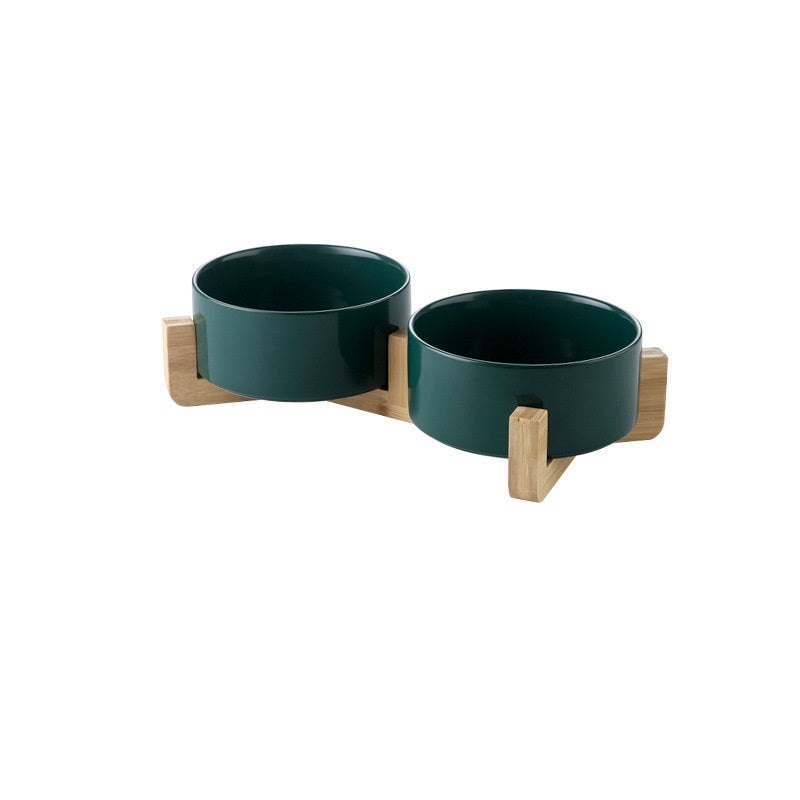 KFX-7904061 Elegant Ceramic Cat Bowl for Food and Water - 400 ML & 850 ML Capacity Available