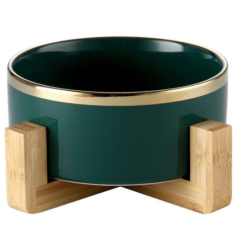 KFX-7904061 Elegant Ceramic Cat Bowl for Food and Water - 400 ML & 850 ML Capacity Available
