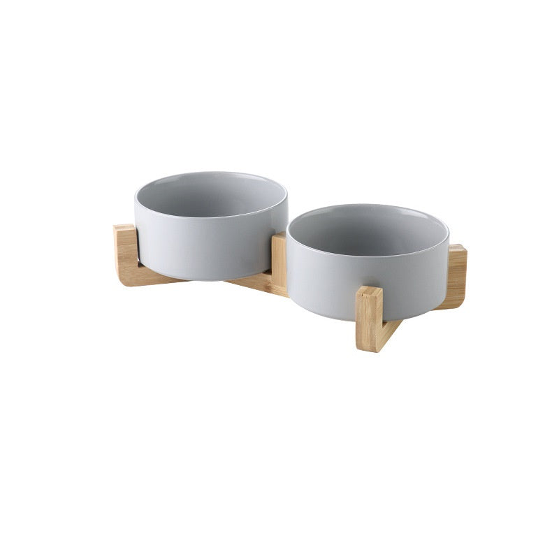 KFX-7904061 Elegant Ceramic Cat Bowl for Food and Water - 400 ML & 850 ML Capacity Available