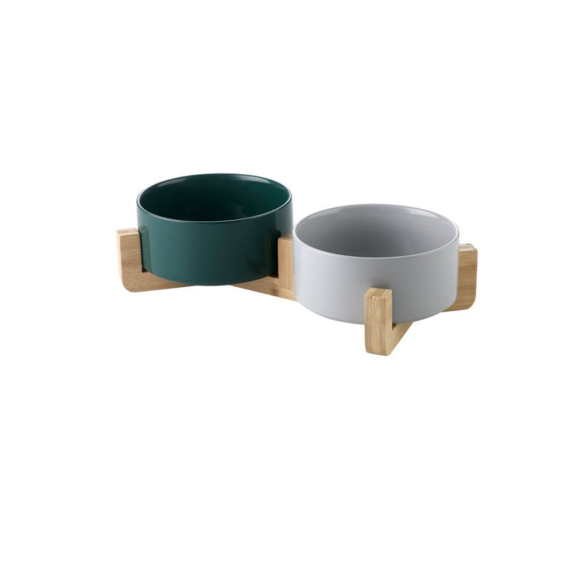 KFX-7904061 Elegant Ceramic Cat Bowl for Food and Water - 400 ML & 850 ML Capacity Available
