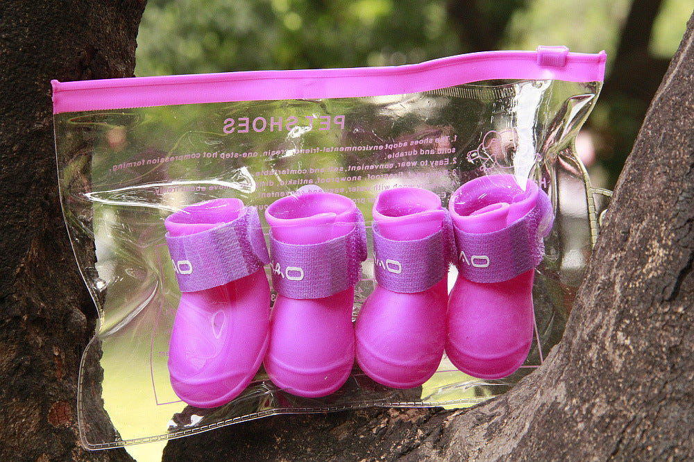 KFX-7904701 Adorable Candy Pet Rain Boots - Waterproof, Non-Slip, Warm, and Wear-Resistant for Dogs