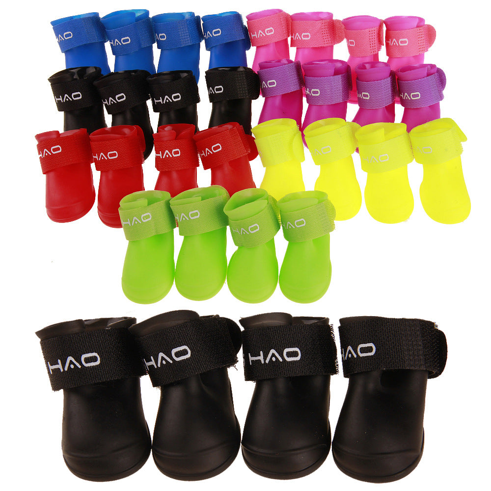 KFX-7904701 Adorable Candy Pet Rain Boots - Waterproof, Non-Slip, Warm, and Wear-Resistant for Dogs