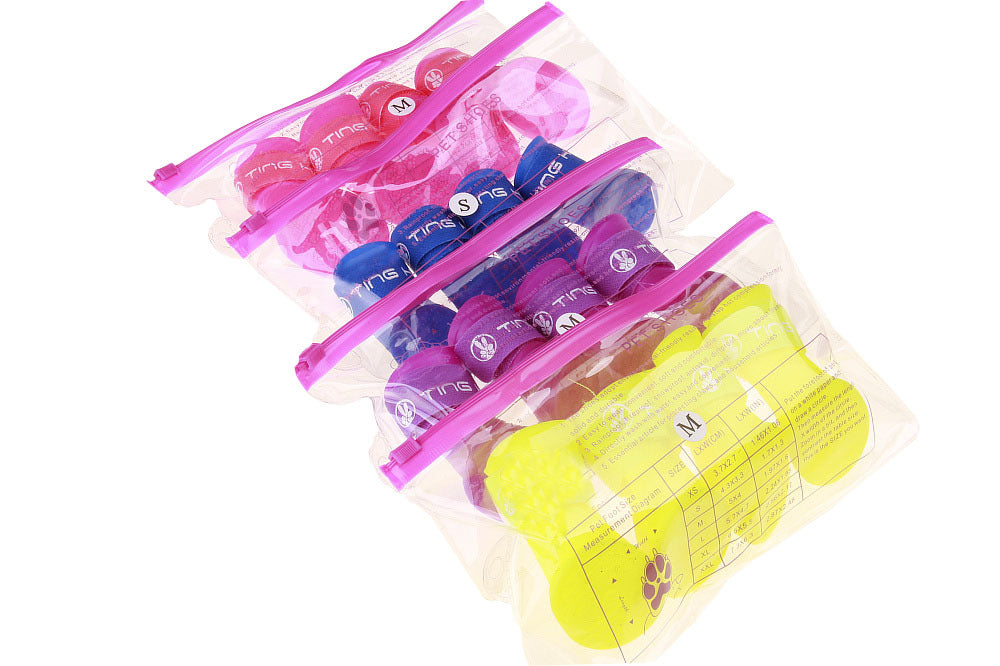 KFX-7904701 Adorable Candy Pet Rain Boots - Waterproof, Non-Slip, Warm, and Wear-Resistant for Dogs