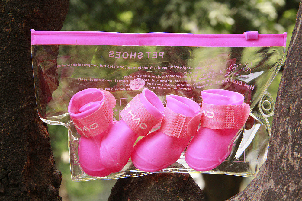 KFX-7904701 Adorable Candy Pet Rain Boots - Waterproof, Non-Slip, Warm, and Wear-Resistant for Dogs
