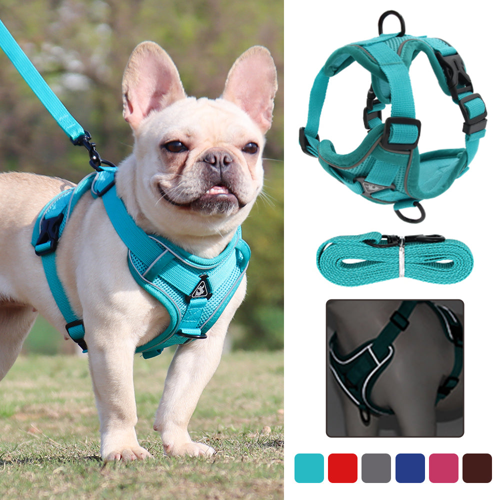 KFX-7907133 Reflective Vest-Style Anti-Strike-Off Harness for Small to Medium Dogs - Comfortable Sandwich Mesh Design