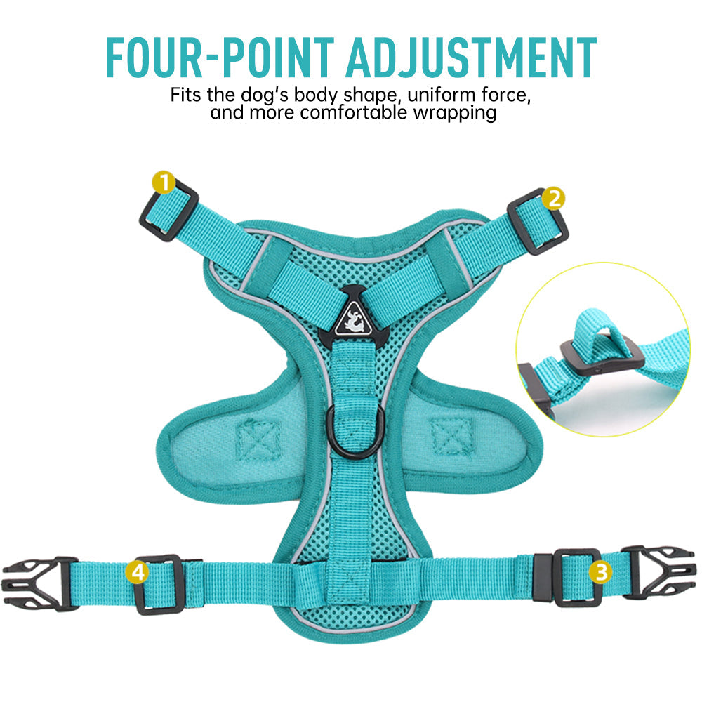 KFX-7907133 Reflective Vest-Style Anti-Strike-Off Harness for Small to Medium Dogs - Comfortable Sandwich Mesh Design