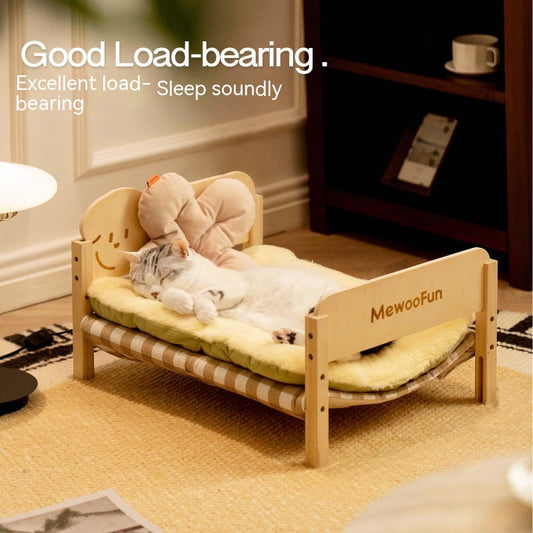 KFX-7907901 Summer Universal Pet Bed for Cats and Small Dogs - Multi-layer Wooden Design