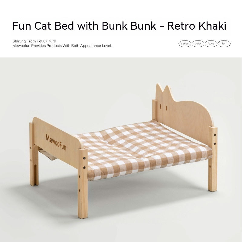KFX-7907901 Summer Universal Pet Bed for Cats and Small Dogs - Multi-layer Wooden Design